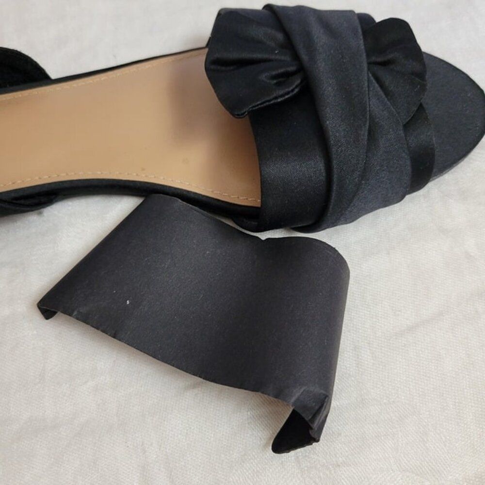NEW Drash Brash 8 Women's Shoes black w/bow/ruffle Sandals slip on NWT - Picture 6 of 11